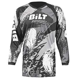 BiLT Long Sleeve Dirt Bike Shirt Gray + White